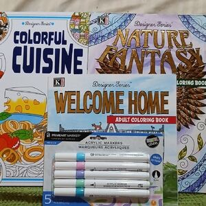 Designer Series Adult Coloring Books with Markers